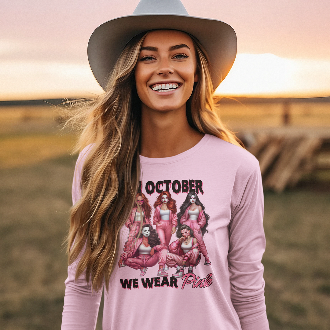 Pink October Breast Cancer Awareness - In October We Wear Pink 5 - DTF Transfer - Direct-to-Film