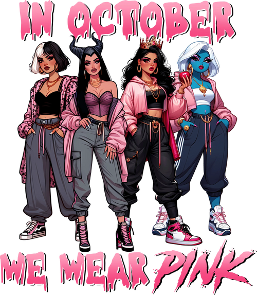 Pink October Breast Cancer Awareness - Wear Pink to Stand in Support - DTF Transfer - Direct-to-Film