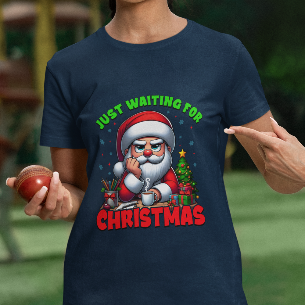 Waiting For Christmas - Just Waiting For Christmas 4 - Santa - DTF Transfer - Direct-to-Film