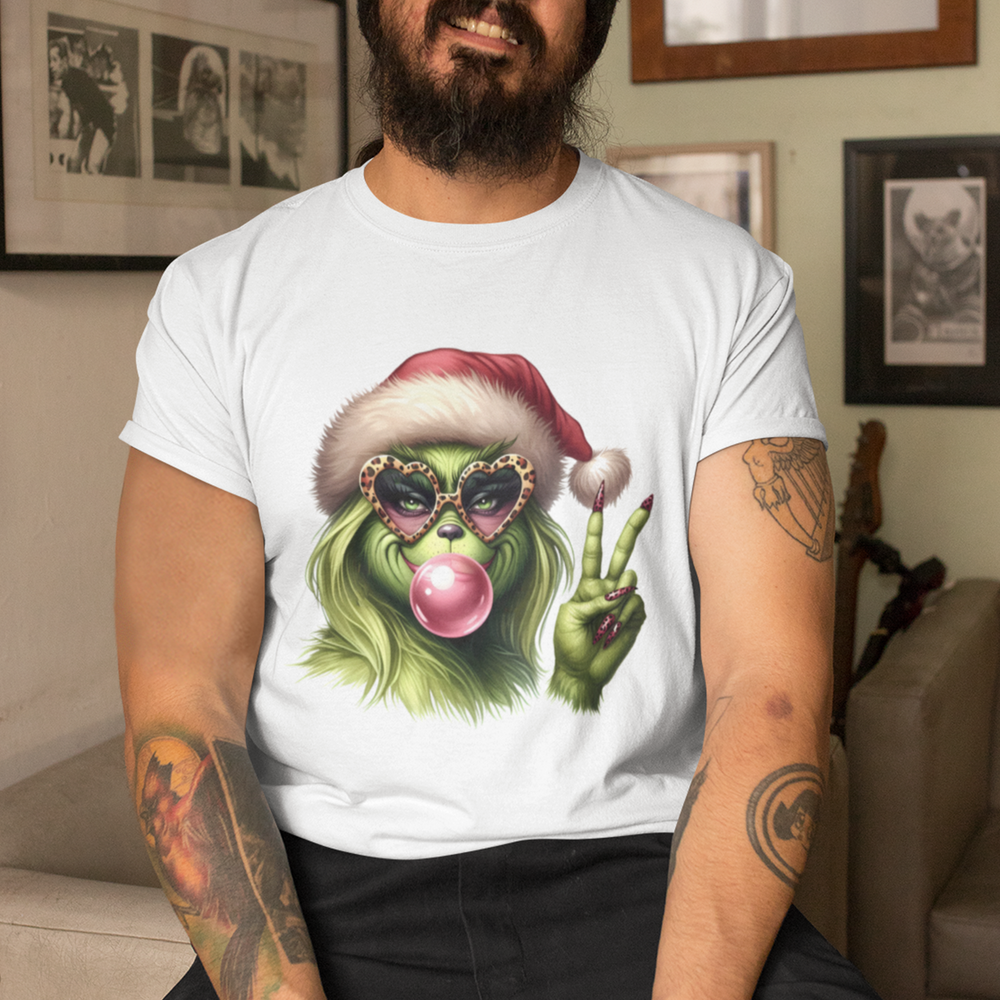 Bubble Gum Santa - The Grinch - DTF Transfer - Direct-to-Film