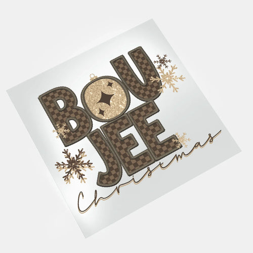 Bougie Christmas: Brown Checkered Boujee - DTF Transfer - Direct-to-Film