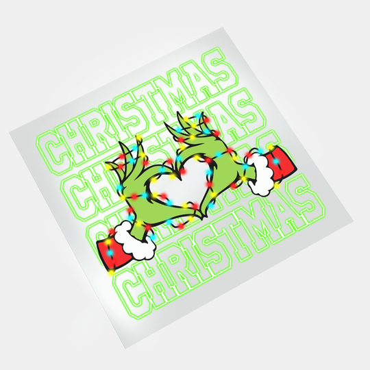 Mean And Green Christmas - Christmas Heart Sign - DTF Transfer - Direct-to-Film