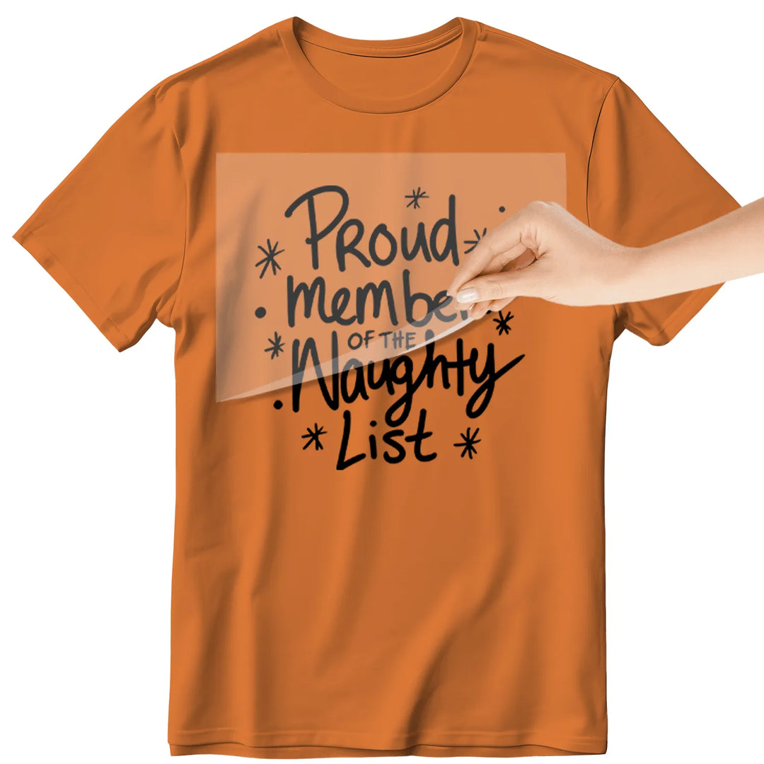 On Naughty List And Regret Nothing - Proud Member Of The Naughty List - DTF Transfer - Direct-to-Film