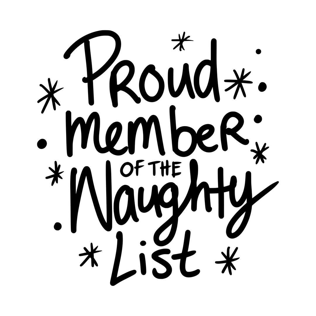 On Naughty List And Regret Nothing - Proud Member Of The Naughty List - DTF Transfer - Direct-to-Film