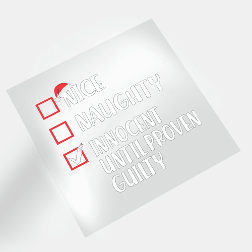 On Naughty List And Regret Nothing - Naughty Nice Checklist - DTF Transfer - Direct-to-Film