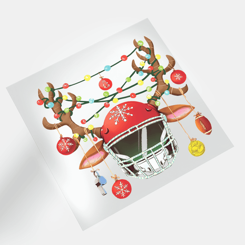 All I Want For Christmas: Football Reindeer - DTF Transfer - Direct-to-Film