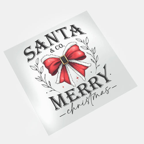 Christmas Bows: Santa Merry - DTF Transfer - Direct-to-Film