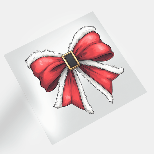Christmas Bows: Santa Bow - DTF Transfer - Direct-to-Film