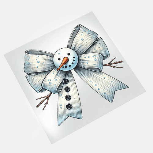 Christmas Bows: Snowman Bow - DTF Transfer - Direct-to-Film
