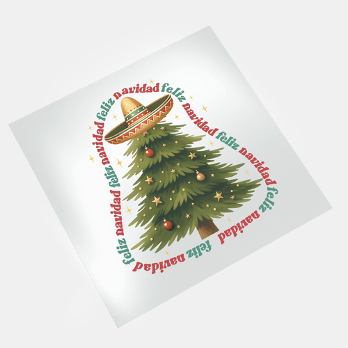 Hispanic Christmas: Feliz Navidad Christmas Tree - DTF Transfer - Direct-to-Film