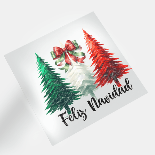 Hispanic Christmas: Feliz Navidad Christmas Tree 2 - DTF Transfer - Direct-to-Film