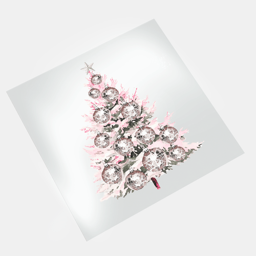 Sparkling Christmas - Sparkling Pink Tree - DTF Transfer - Direct-to-Film