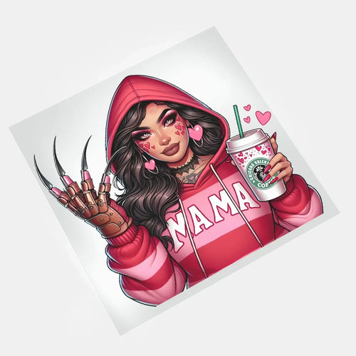 Valentine Horror Mama - Krueger Mama  - DTF Transfer - Direct-to-Film