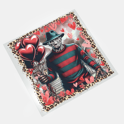Love Is In The Scare: Valentine Horror - Freddy Krueger - DTF Transfer - Direct-to-Film