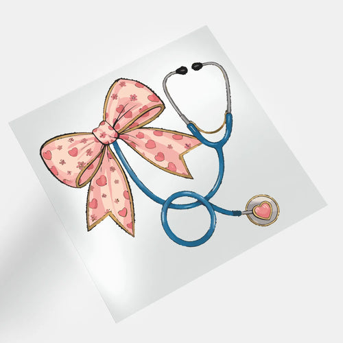 Valentine Nurse Love, Lies, & Needles - Ribbon & Stethoscope - DTF Transfer - Direct-to-Film