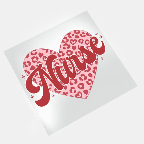 Valentine Nurse Love, Lies, & Needles - Leopard Heart - DTF Transfer - Direct-to-Film