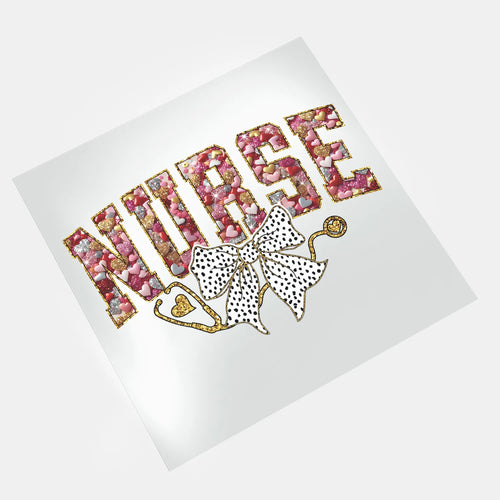 Valentine Nurse Love, Lies, & Needles - Nurse Ribbon 2 - DTF Transfer - Direct-to-Film