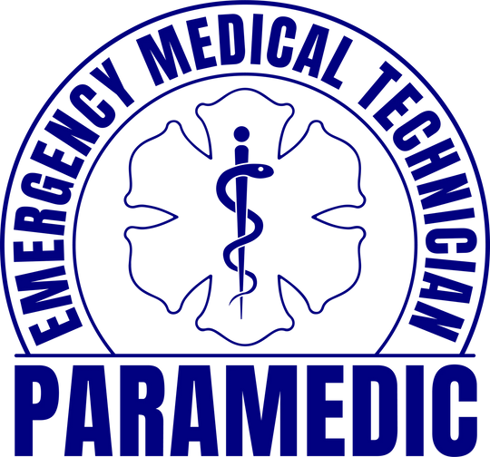 EMT Paramedic DTF transfer design with Star of Life medical symbol and Emergency Medical Technician text on clear background