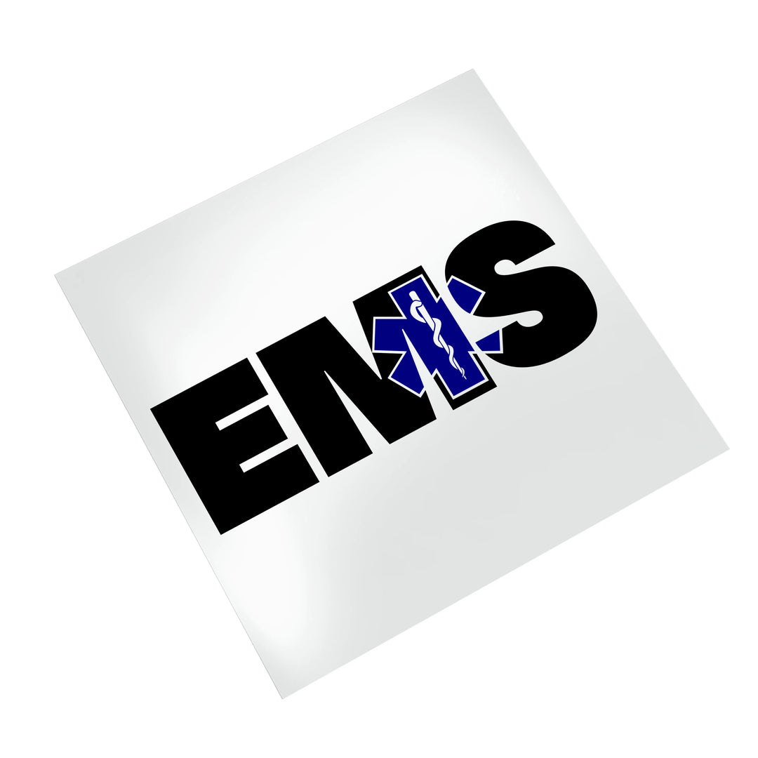 Professional EMS DTF transfer ready to press featuring Star of Life medical emblems for paramedic apparel