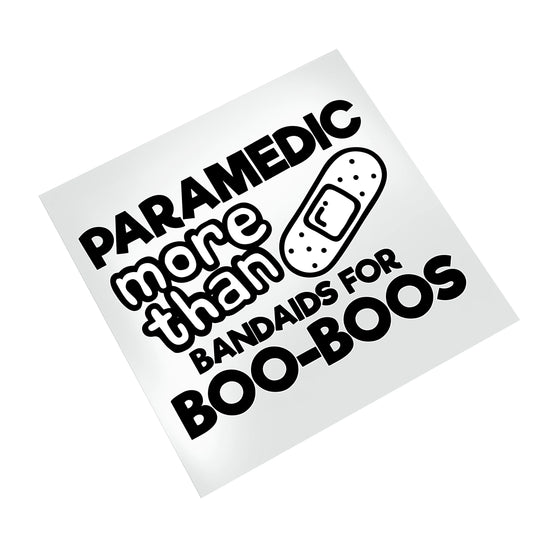 Paramedic medical themed DTF transfer design displayed on clean white background showing bandaid graphics and typography