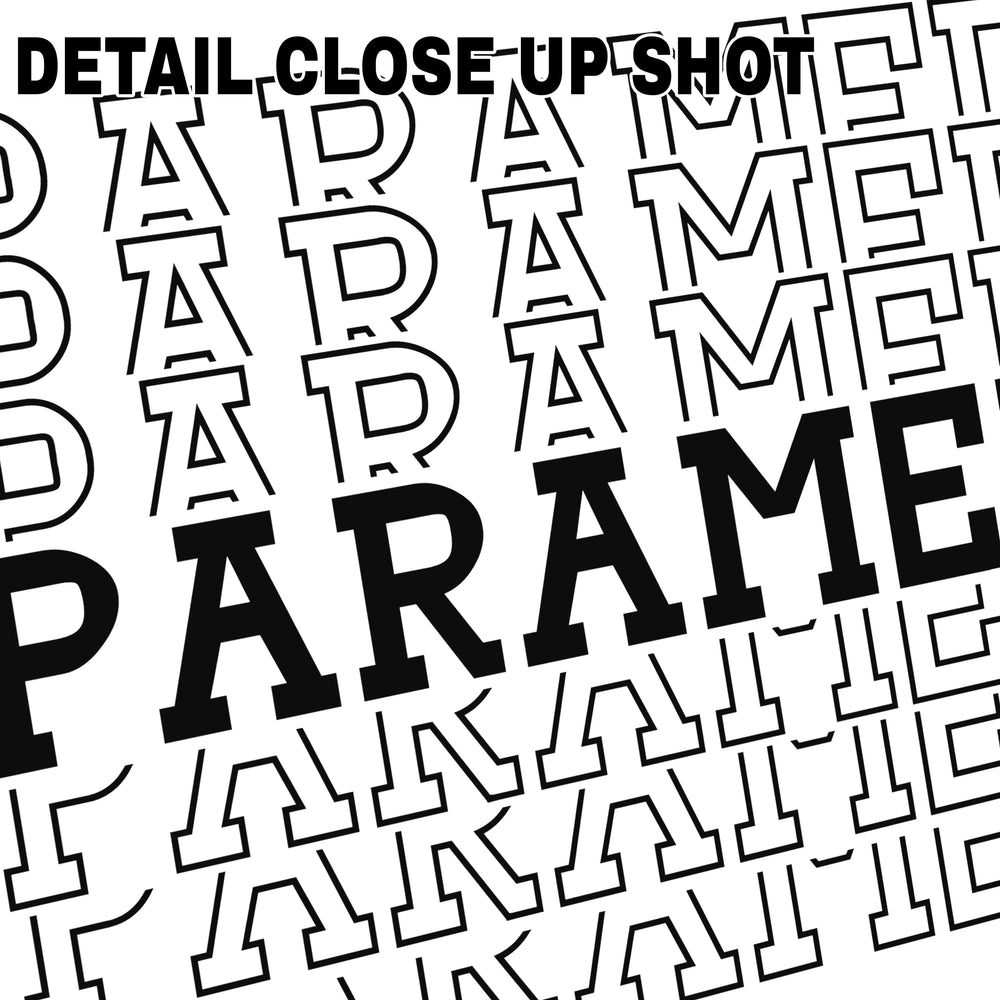 Paramedic DTF transfer design featuring bold 3D dimensional black text with shadow effects on transparent background