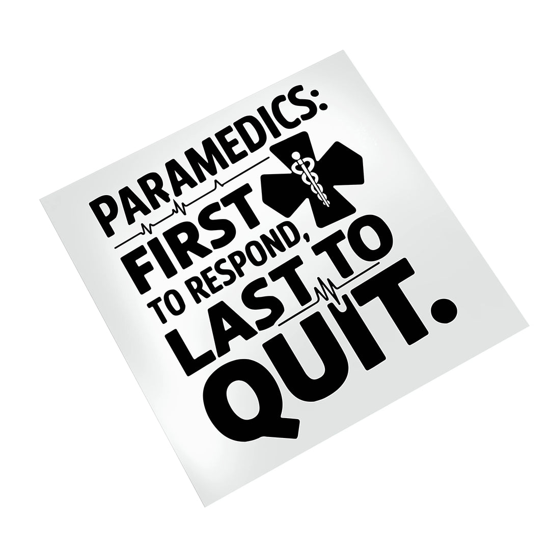 Paramedic DTF transfer on white background showing emergency medical services design with heartbeat graphics and medical symbols