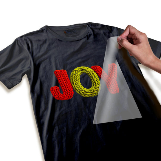 Close-up detail view of Christmas Joy DTF transfer showing intricate knitted rope texture and festive color quality