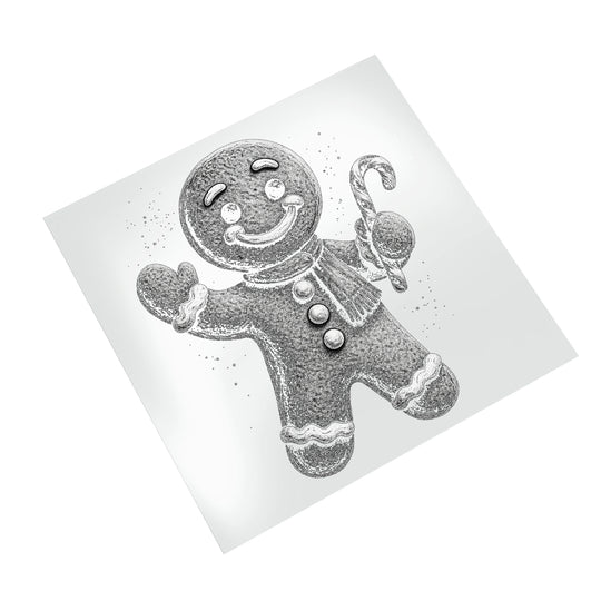 Christmas DTF Transfer - Halftone Gingerbread Man Ready to Press