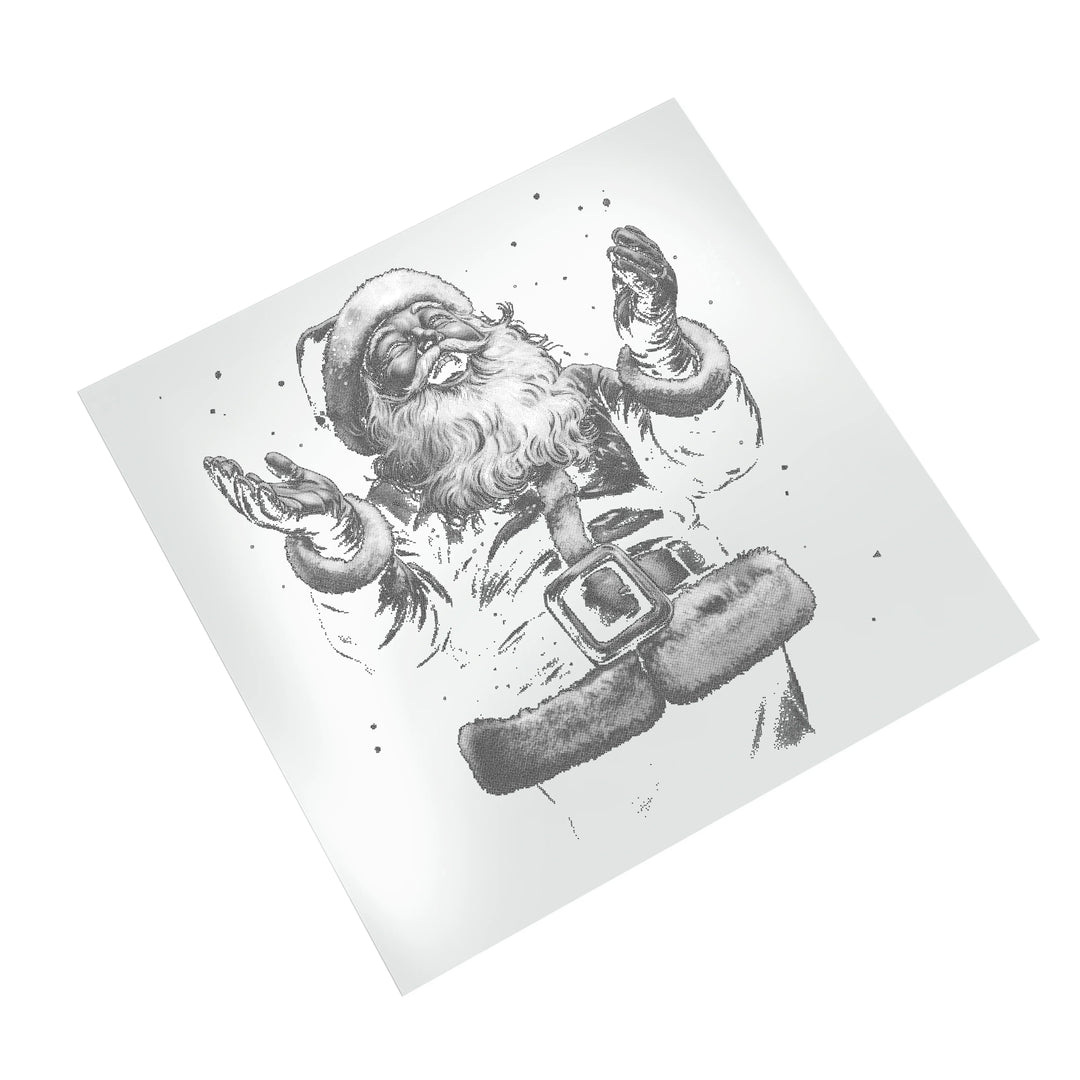 Christmas DTF Transfer - Vintage Santa Halftone Ready to Press