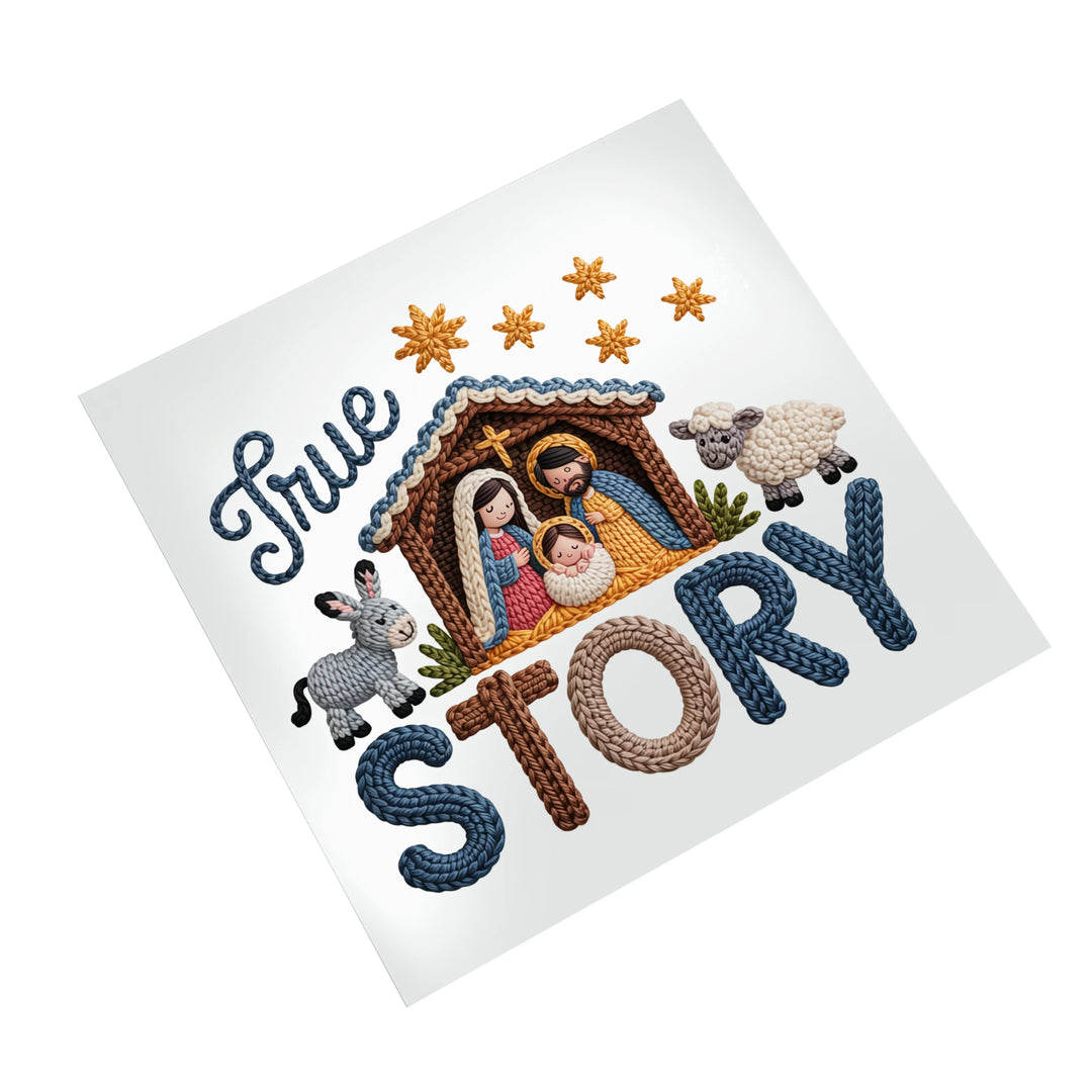 Christmas DTF Transfer - Faux Yarn True Story Ready To Press