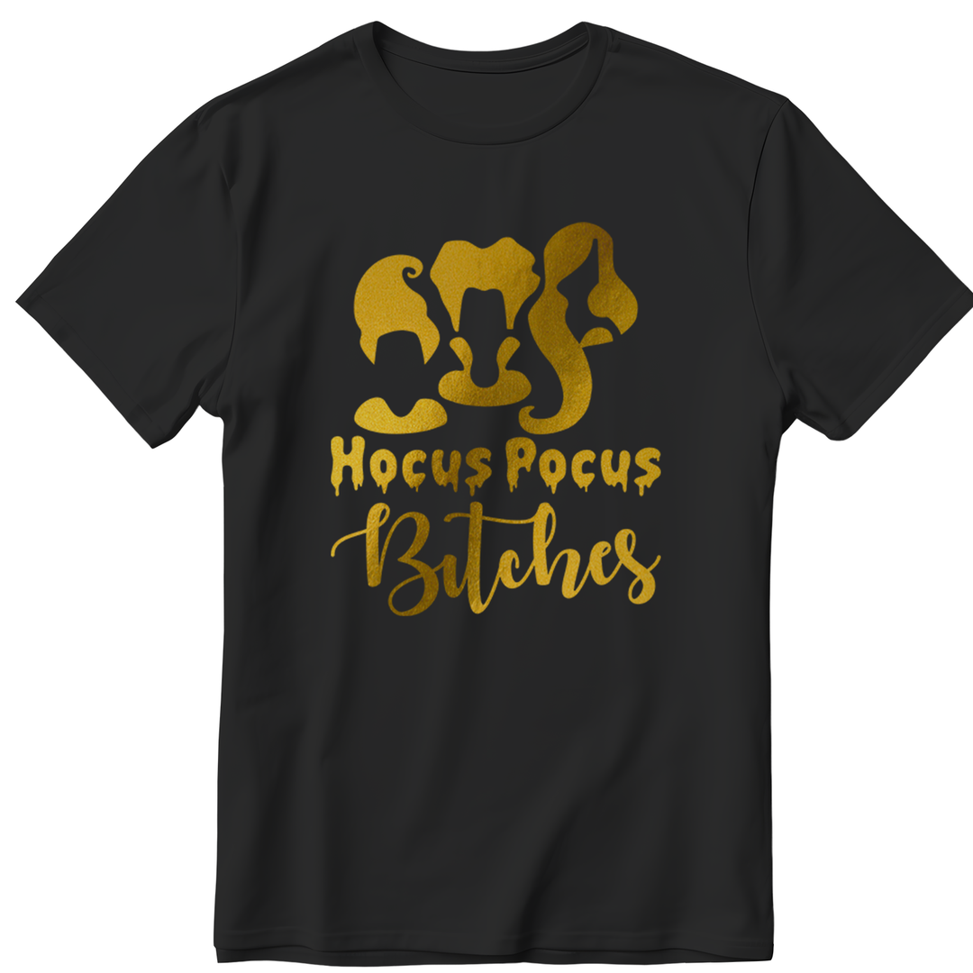 Gold DTF Transfer - Hocus Pocus Bi***- Direct-to-Film Print