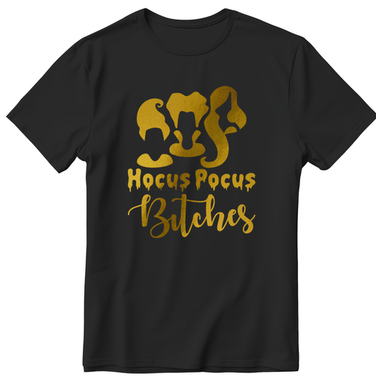 Gold DTF Transfer - Hocus Pocus Bi***- Direct-to-Film Print