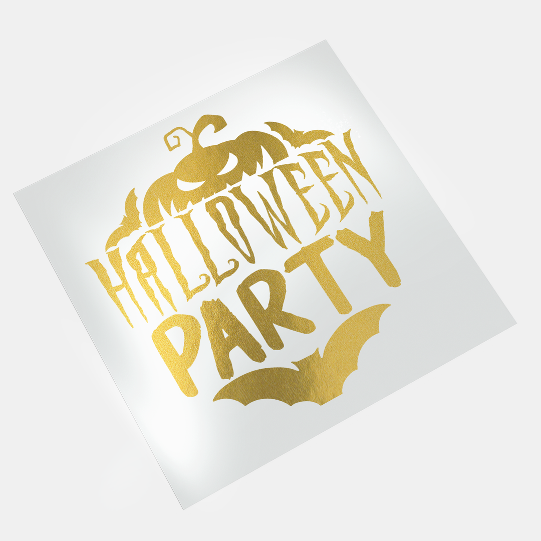 Gold DTF Transfer - Halloween Party - Direct-to-Film Print