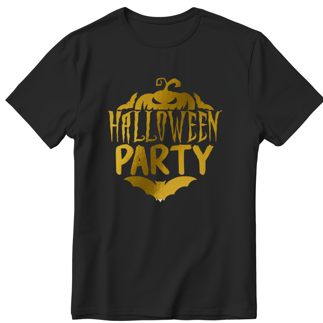 Gold DTF Transfer - Halloween Party - Direct-to-Film Print