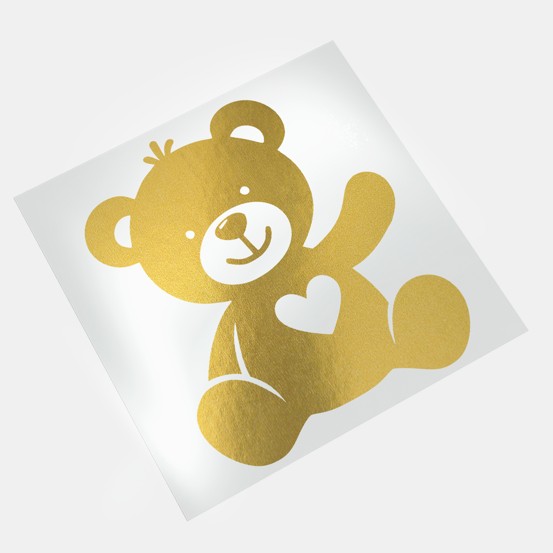 Gold DTF Transfer - Teddy Bear - Direct-to-Film Print