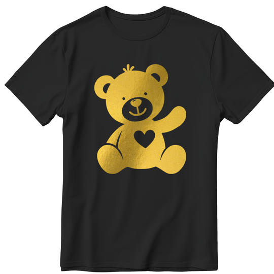 Gold DTF Transfer - Teddy Bear - Direct-to-Film Print