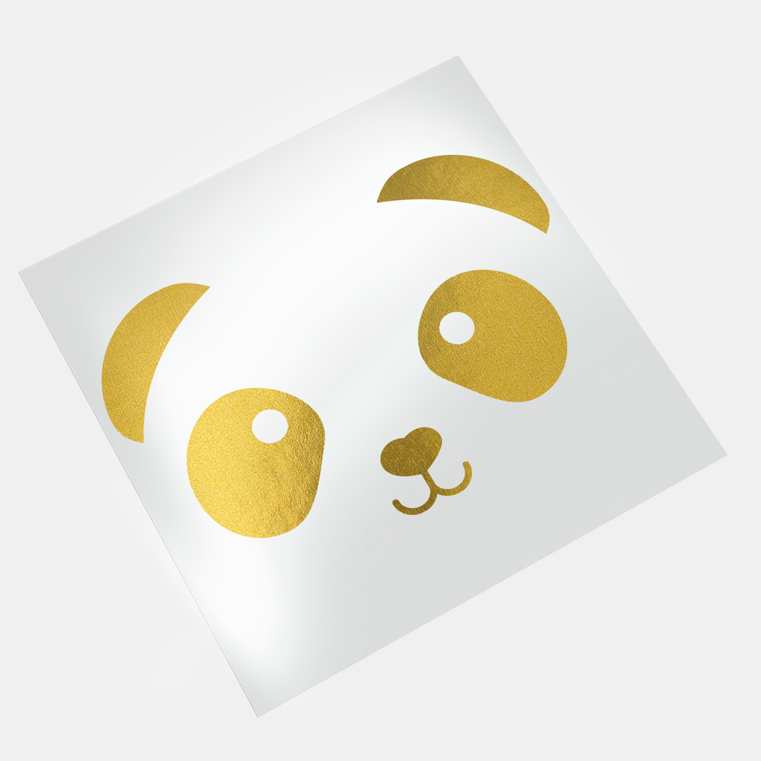 Gold DTF Transfer - Panda Face - Direct-to-Film Print