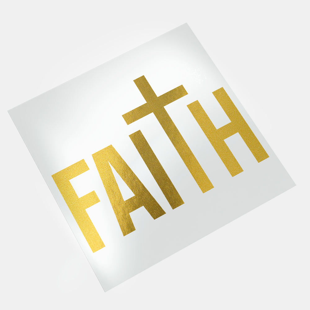 Gold DTF Transfer - Christian Faith - Direct-to-Film Print