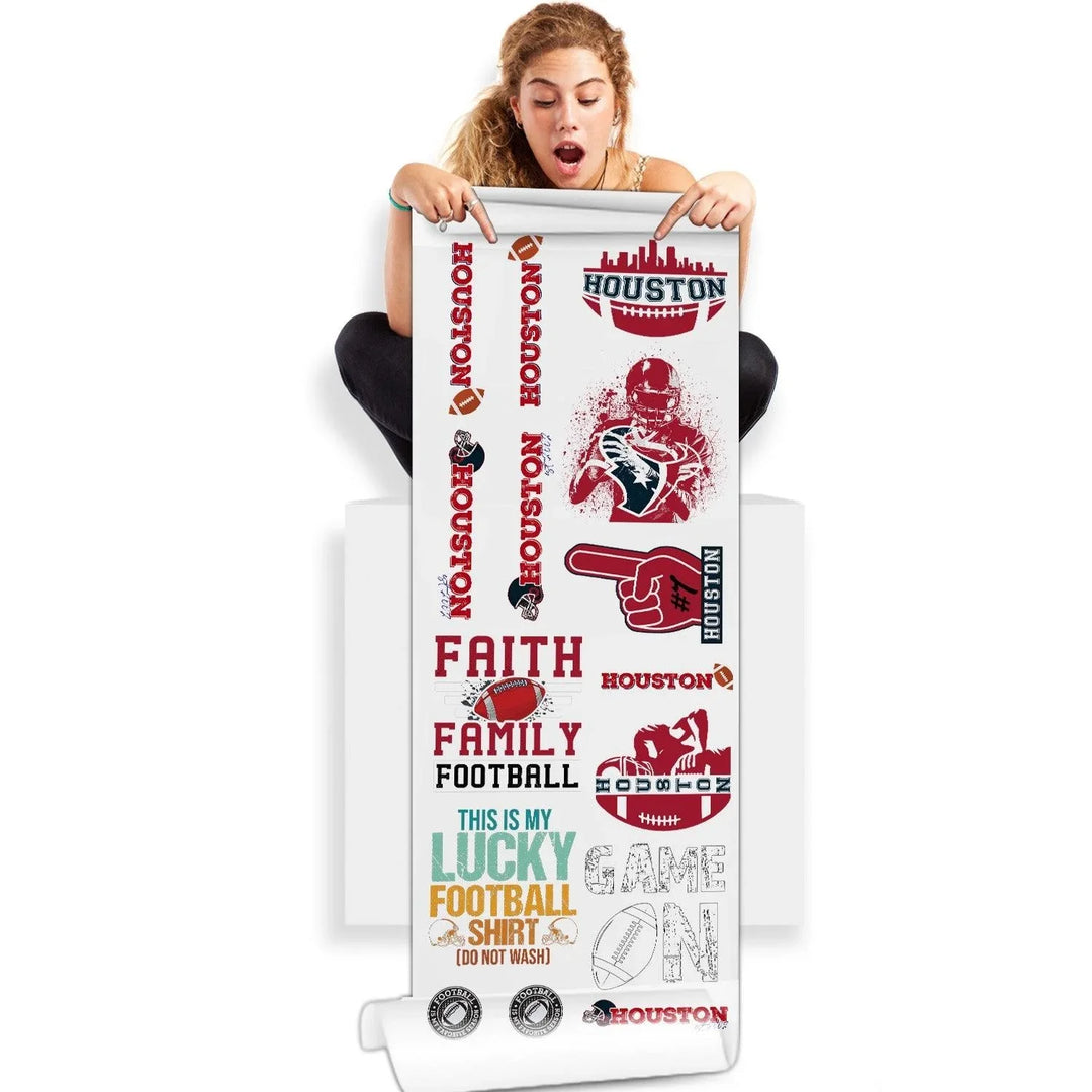 Houston Football DTF Transfer 22x60 Direct-to-Film Gang Sheets - Mugsie