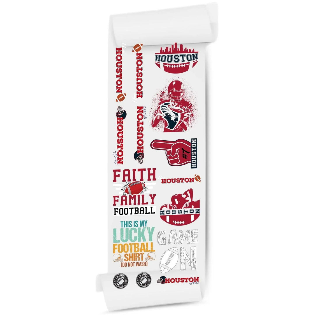 Houston Football DTF Transfer 22x60 Direct-to-Film Gang Sheets - Mugsie