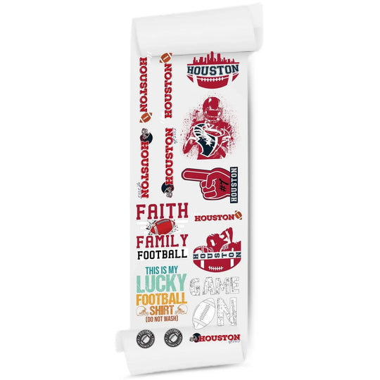 Houston Football DTF Transfer 22x60 Direct-to-Film Gang Sheets - Mugsie