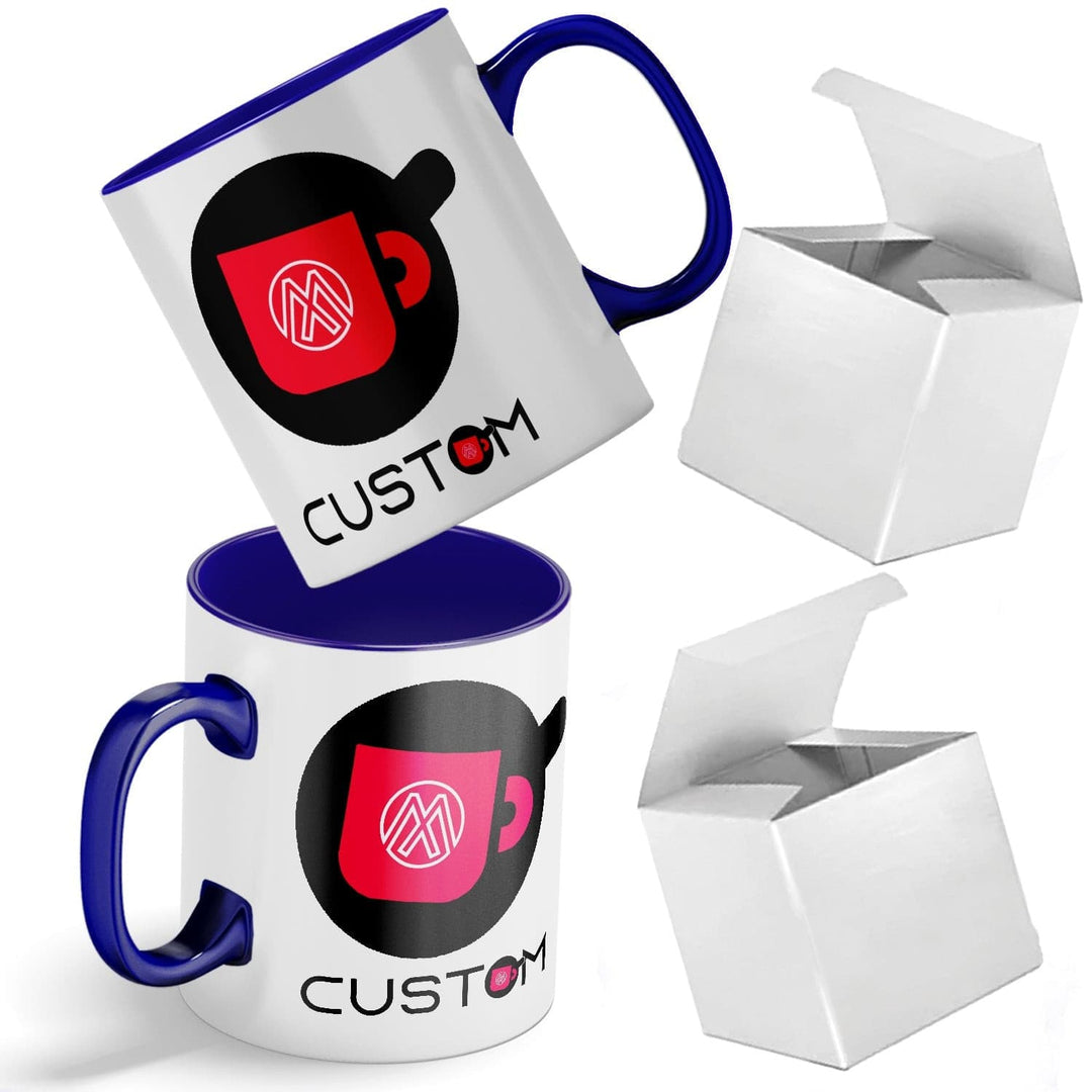 Personalized 15oz Ceramic Coffee Mug with Inner Handle - Full Color Print & Gift Box.