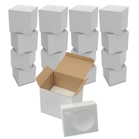 12-Pack Shockproof Shipping Boxes for 15oz Mugs - Cardboard Gift Mug Boxes with Foam Supports