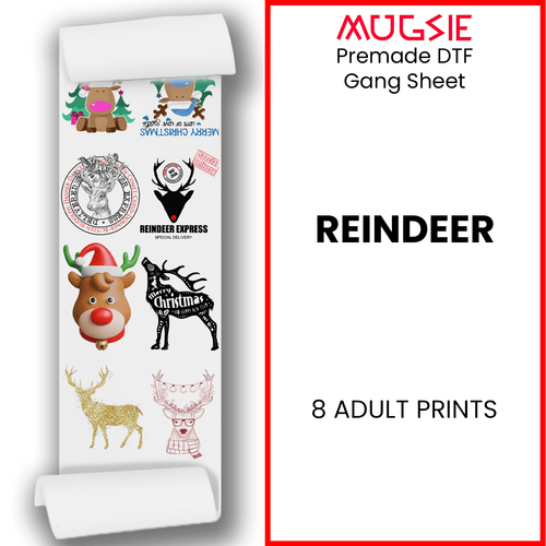 Reindeer DTF Direct-to-Film Gang Sheets - 22x60 - Mugsie