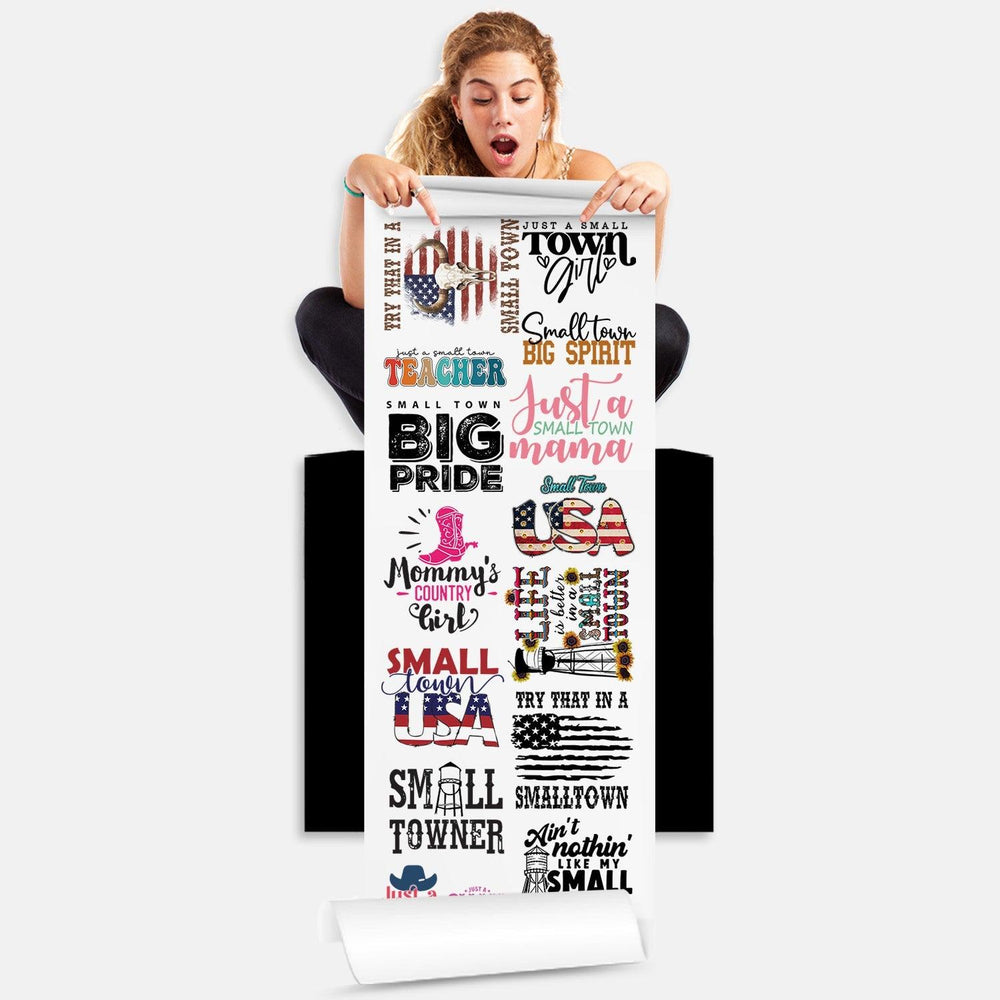 Small Town USA Direct-to-Film Transfer Gang Sheets - 22x60 - Mugsie