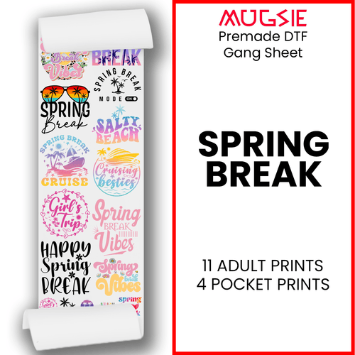 Spring Break Vibes Direct-to-Film Transfer Gang Sheets - 22x60 - Mugsie