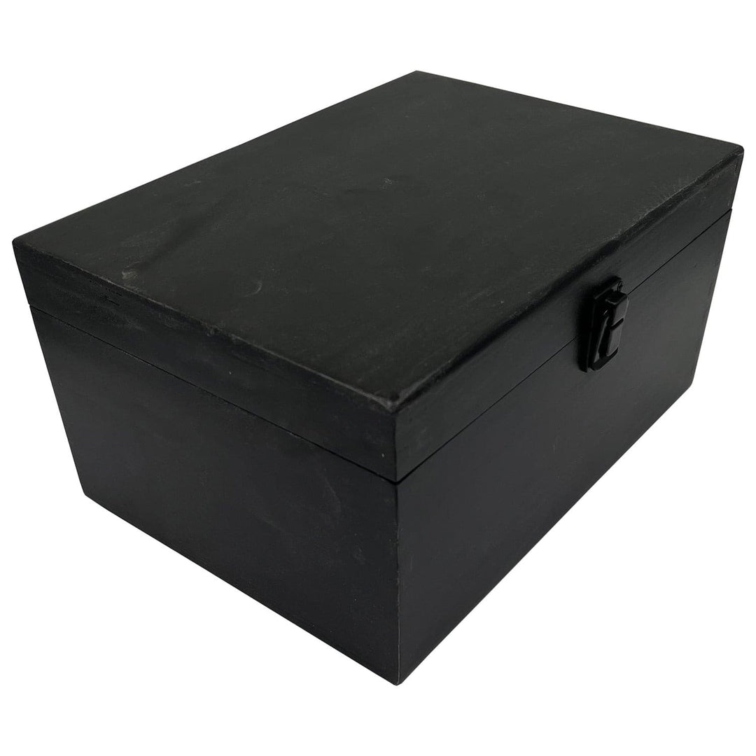Black Wood Classic Box - Versatile Storage for Arts, Crafts, Hobbies, and Home - 10.62" x 7.87" x 5.51" (Inches).