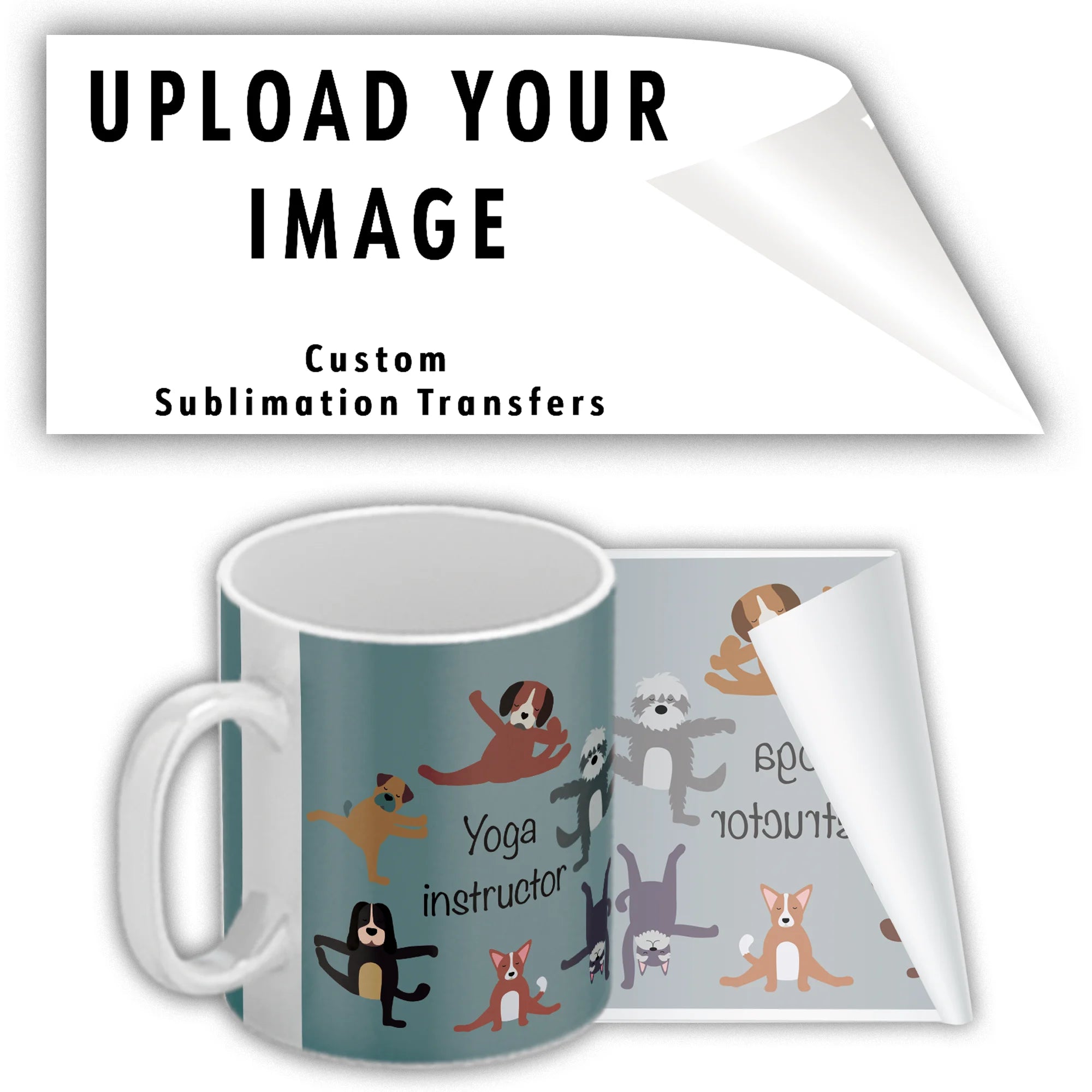 Custom sublimation transfer for 11oz mug - upload your own design - ready to press - Mugsie