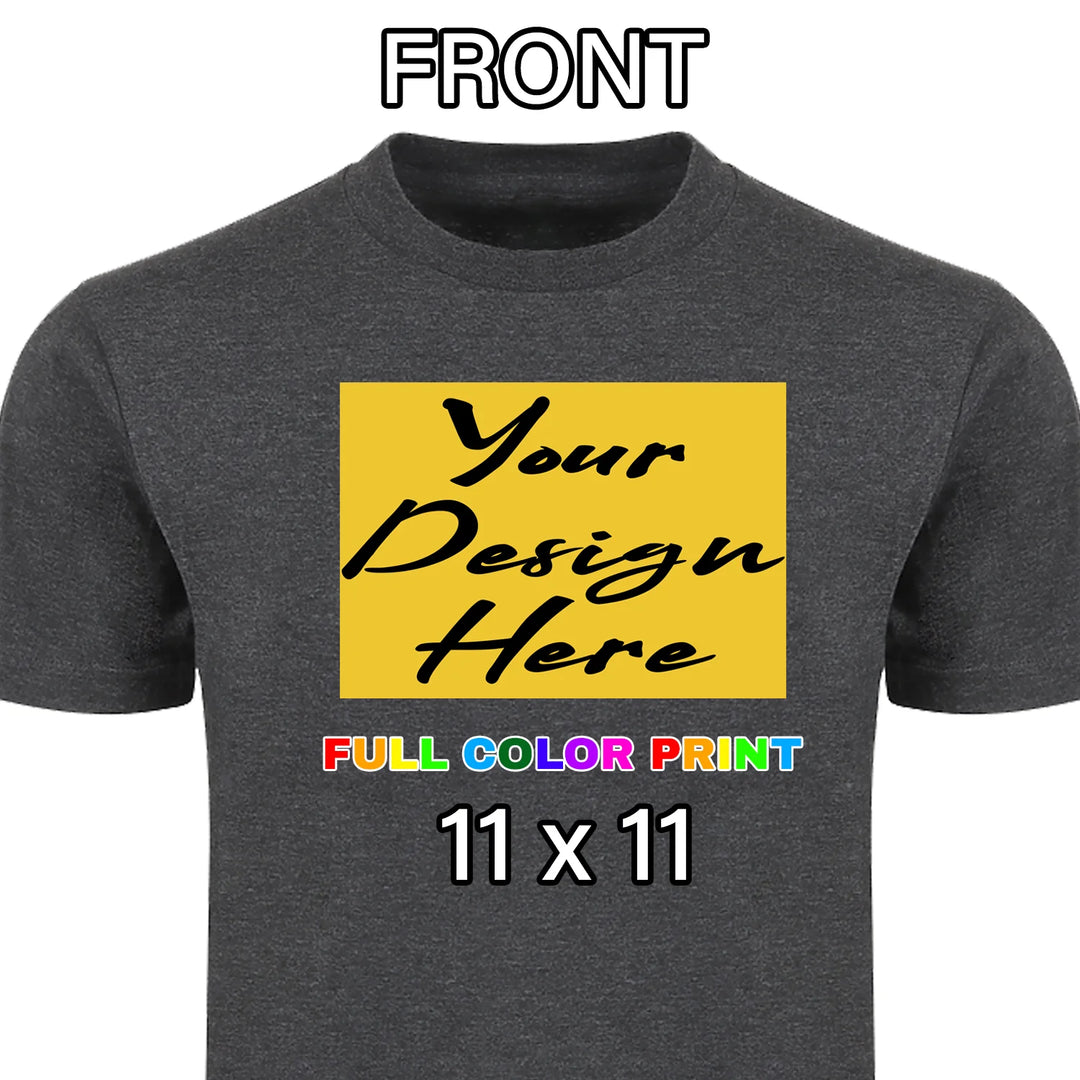 Custom t-shirt with front chest placement full color DTF print