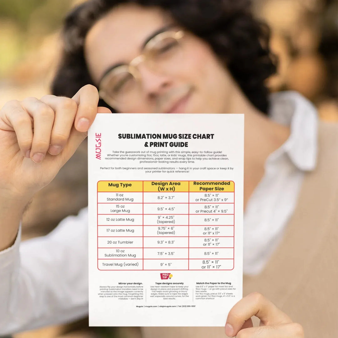 Free Sublimation Mug Size Chart & Print Guide | Mugsie
